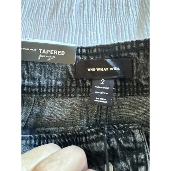NWT Who What Wear Target High Waisted Tapered Pants Jeans Acid Wash Women's Sz 2 - Picture 3 of 8